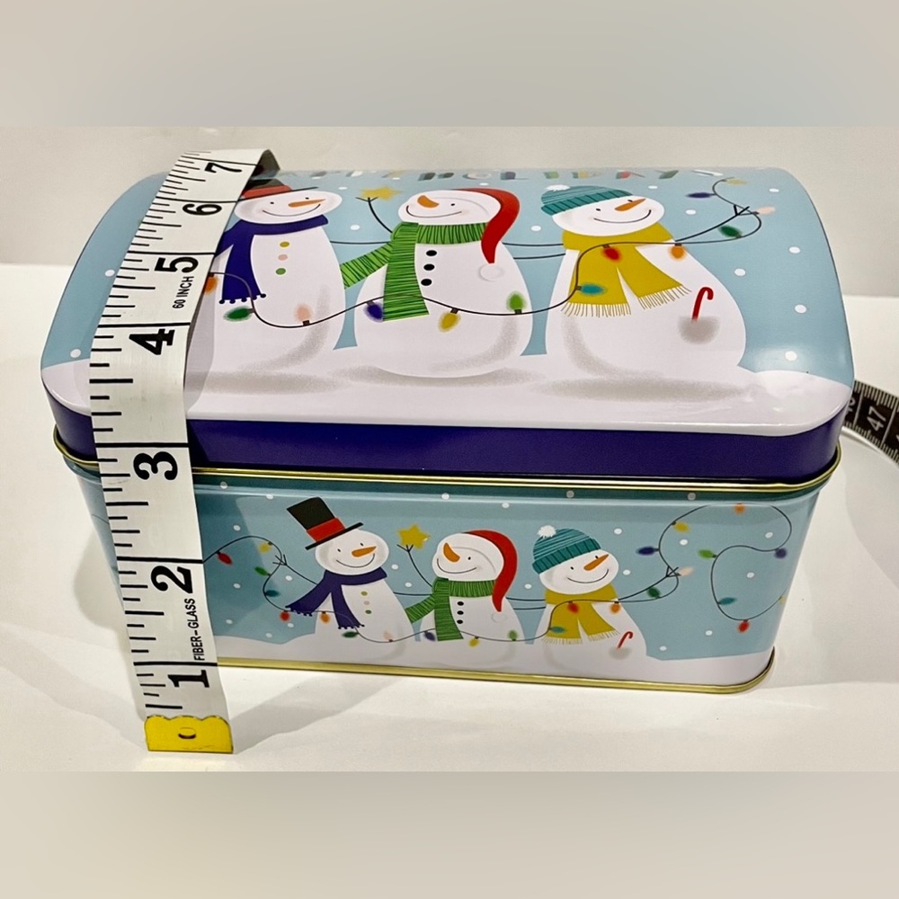 Snowman Holiday Metal Storage Tin - NWT - Picture 2 of 6